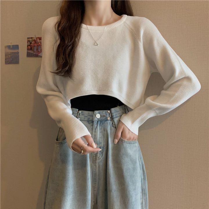 ゆったりニットミドル丈シンプルデザイン❤️秋冬春コーデにぴったり 楽天市場】ニット《フラワー刺繍クルーネックニットプルオーバー