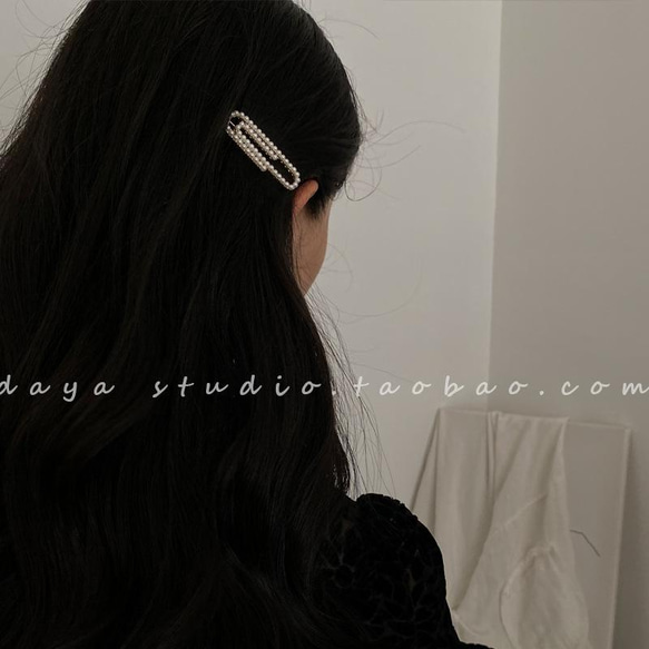 韓国ファッション　パールのクリップ型ヘアピン　アクセサリー　-7101 13枚目の画像