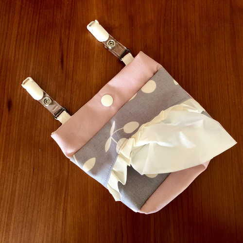 移動ポケット/ポシェット】フタなし スナップ開閉式 フリル付き /入園