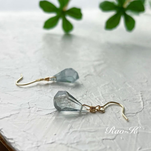 ✨rough stones✨14kgfモスアクアマリンのピアス/イヤリング012 ピアス 