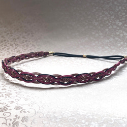Mizuhiki hairband burgundy　水引カチューム  バーガンディ 3枚目の画像