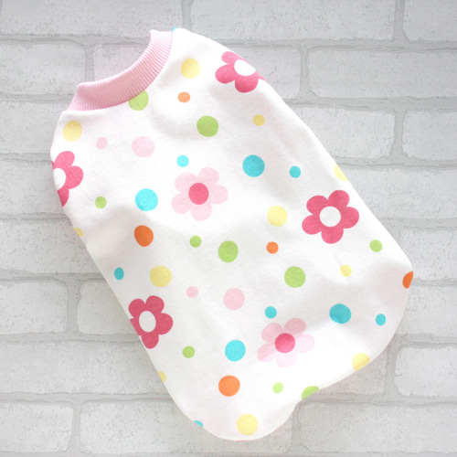 犬服 パステルフラワー タンクトップ ペット服・アクセサリー Diamond