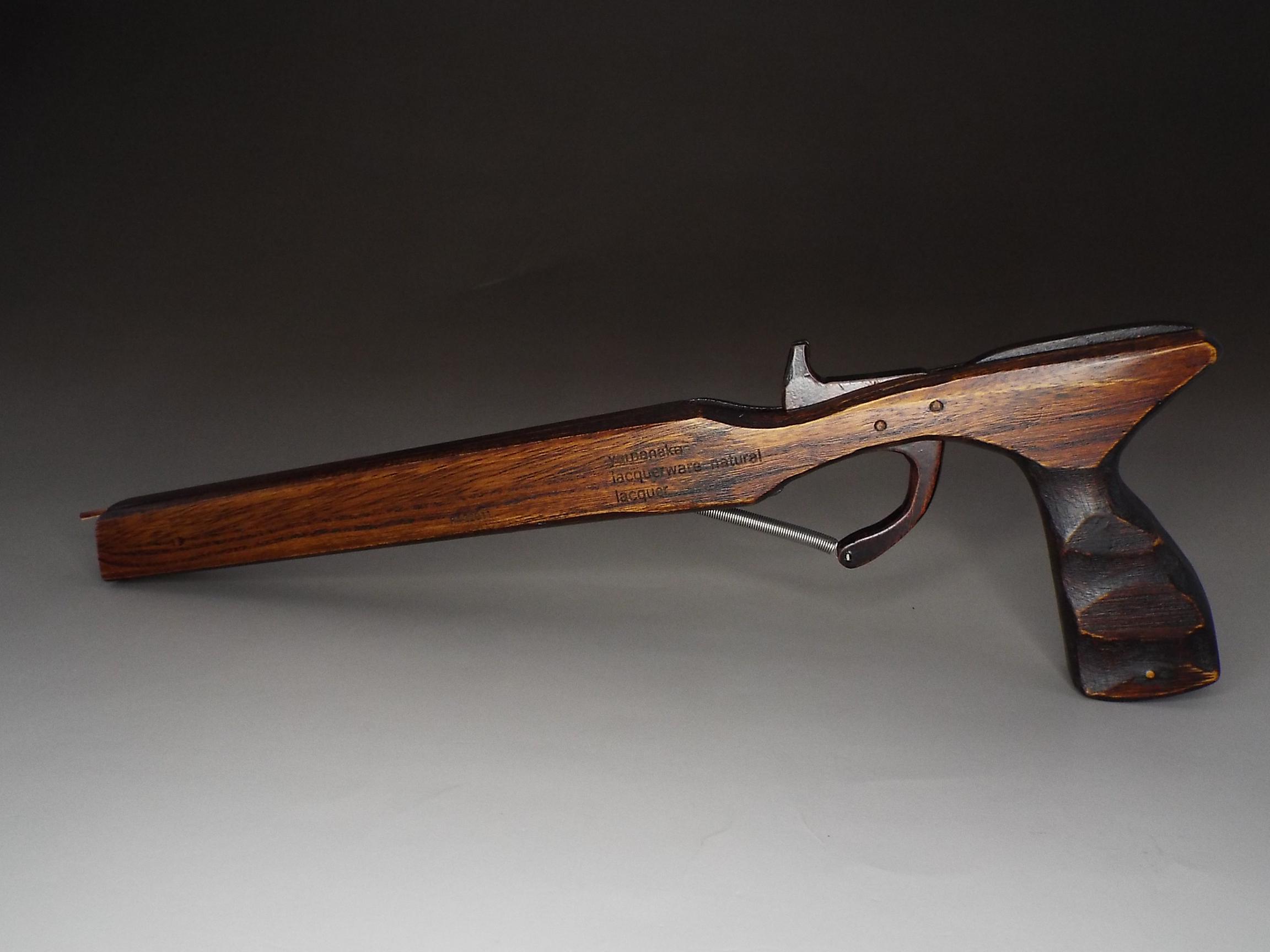 ゴム銃天然漆刷毛手塗オリジナル8メートル以上まっすぐに飛び的当て競技用にも