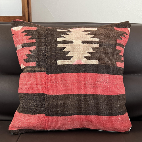 ヴィンテージキリム ウール クッションカバー 赤青2枚セットで