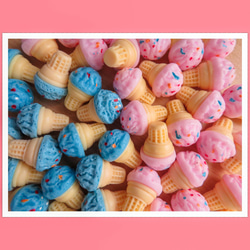 カラフルアイスクリーム5個♡ミニチュアスイーツ ドールハウス DIY