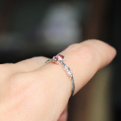 天然ピンクトルマリン0.38カラットのシルバーリング　シルバー925　一点物 9枚目の画像