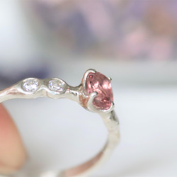 天然ピンクトルマリン0.38カラットのシルバーリング　シルバー925　一点物 8枚目の画像