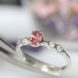 天然ピンクトルマリン0.38カラットのシルバーリング シルバー925 一点