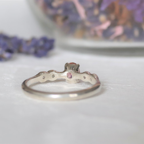 天然ピンクトルマリン0.38カラットのシルバーリング シルバー925 一点