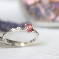 天然ピンクトルマリン0.38カラットのシルバーリング　シルバー925　一点物 5枚目の画像