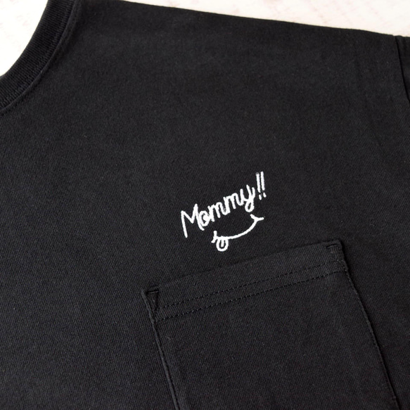 Mommy!!ビッグシルエット 刺繍Tシャツ 《ホワイト・ブラック》トップス　母の日 2枚目の画像