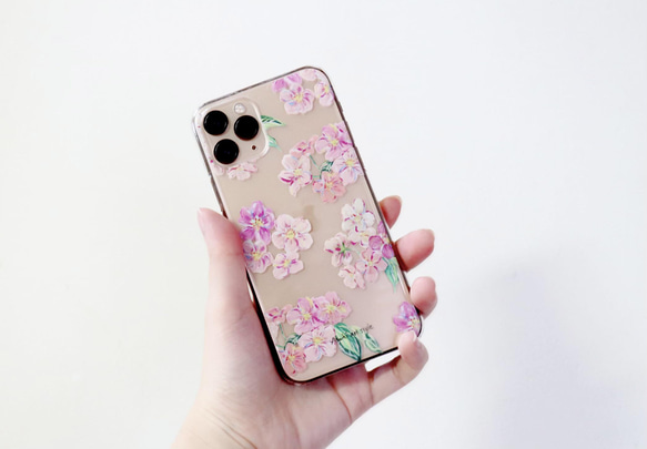 桜のクリアスマホケース　全機種対応　iPhone14 Android 10枚目の画像