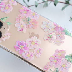 桜のクリアスマホケース　全機種対応　iPhone14 Android 2枚目の画像