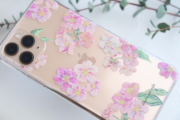 桜のクリアスマホケース　全機種対応　iPhone14 Android 2枚目の画像