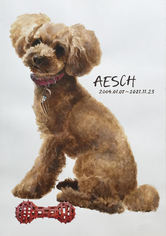 ペットポートレート 肖像画+文字（A4） 絵画 ALOHA WIND FACTORY 通販  
