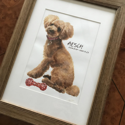 ペットポートレート 肖像画+文字（A4） 絵画 ALOHA WIND FACTORY 通販  