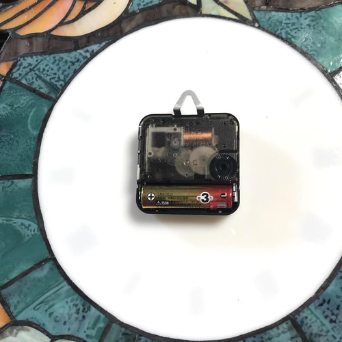 ステンドグラスぶどうモチーフの壁掛け時計(ウォールクロック)