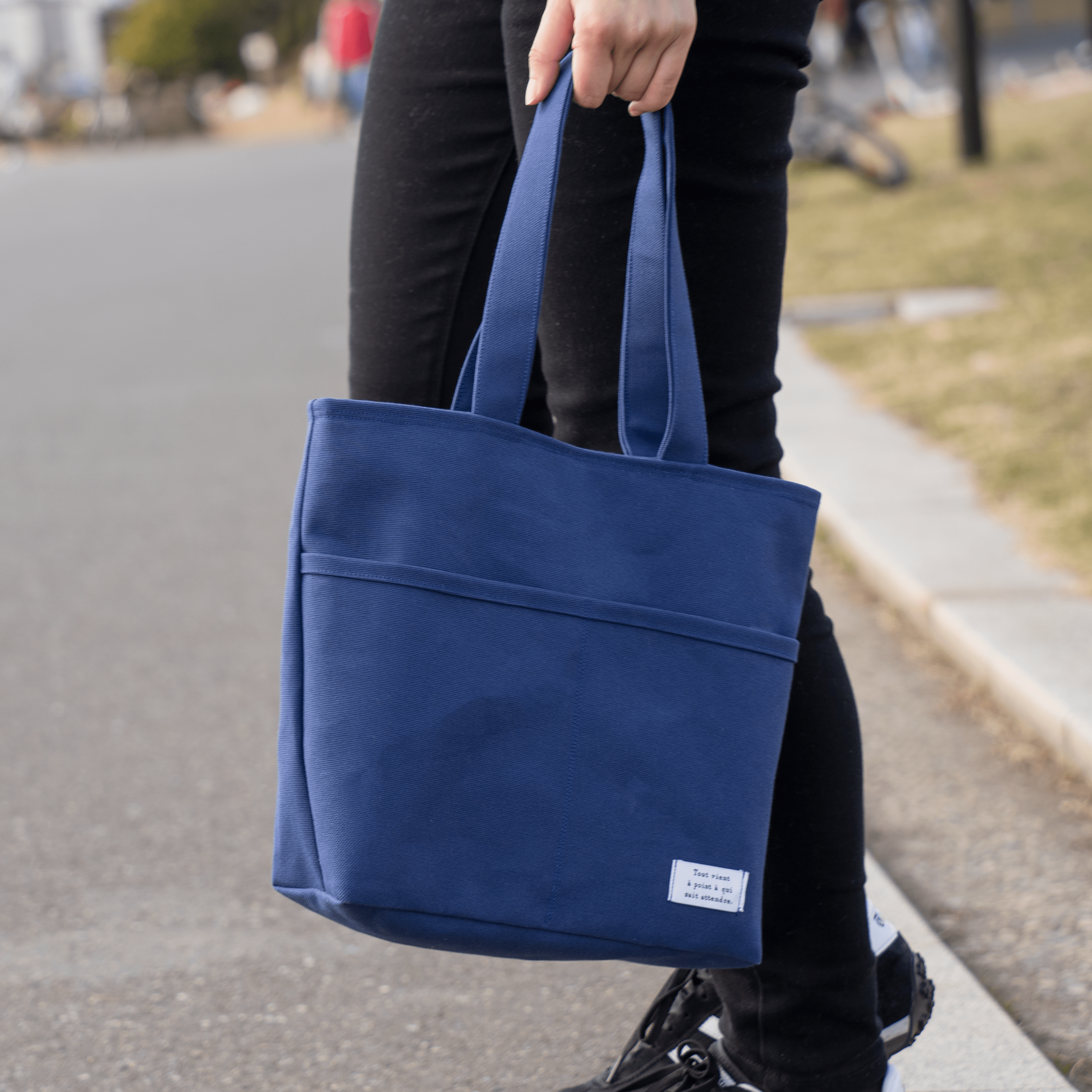 【丈夫!!ガシガシ使える!!】basicトートバッグ（blue）
