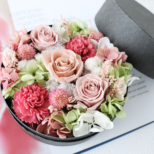 大人気 モーブピンク フラワーボックス プリザーブドフラワー