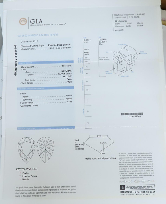 天然イエローダイヤモンド＆氷翡翠　特製ネックレス G.I.A鑑定書付き 11枚目の画像