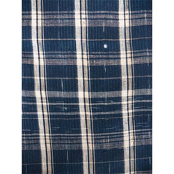 BORO original fabric Japanese indigo check scarf 155x34cm 3枚目の画像