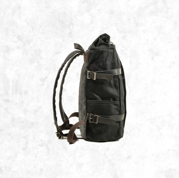 ヨーロッパとアメリカのレトロなバックパック蜜蝋キャンバストラベル登山バッグ*男女兼用* 6枚目の画像