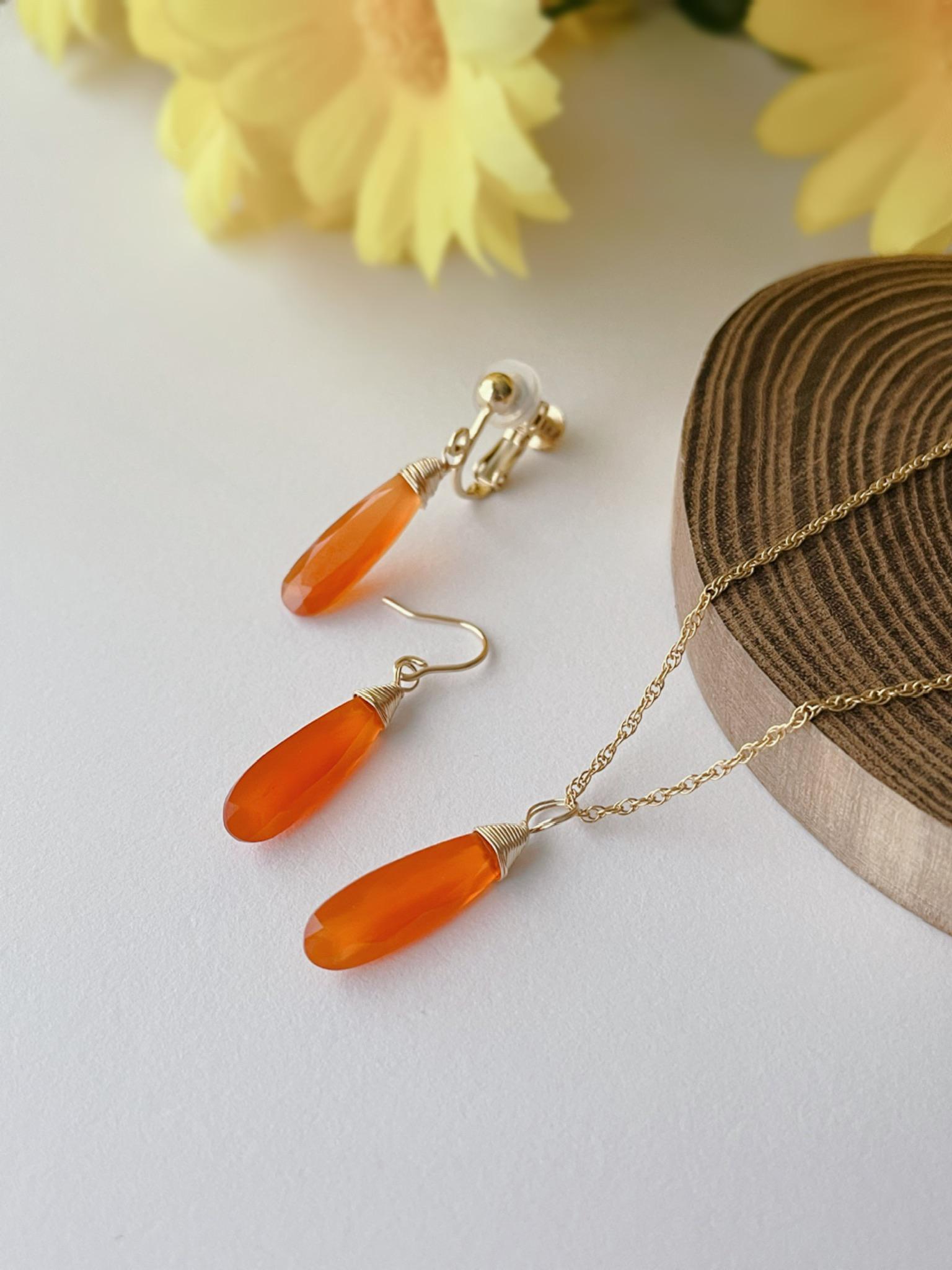 オレンジカーネリアンのセット