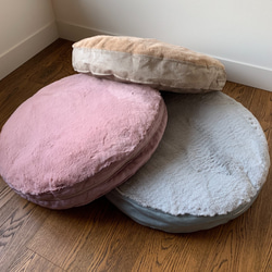丸い床クッション - 70 cm - ピンク、ライトブラウン、オフホワイト、グレー 4枚目の画像