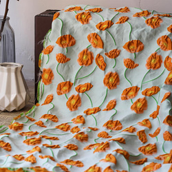 さわやかなレリーフ朝顔花柄 2色 ジャカード織りの生地 [2749] 4枚目の画像