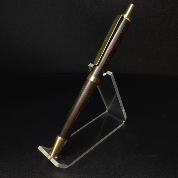 天然木のボールペン＊ブラジリアンローズウッド＊ハカランダ＊ノック式