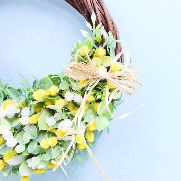 木の実とお花＊春のリース〜壁掛け＊ナチュラルリース〜＊サイクリング