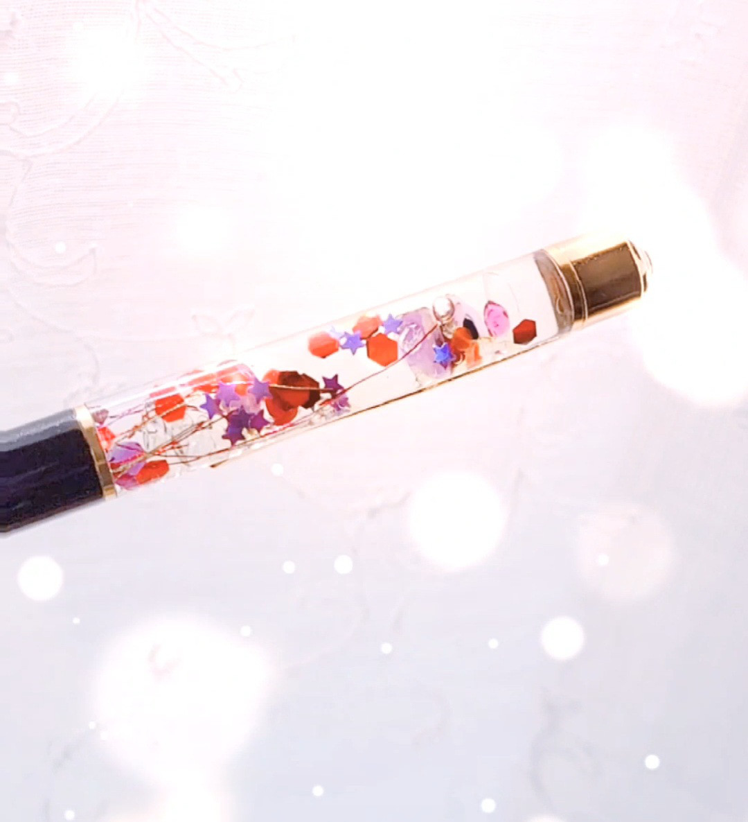 宝石質ルース＆天然石 メモリーオイル入り ボールペン  浄化ブレンド付き 合計5mlオイル