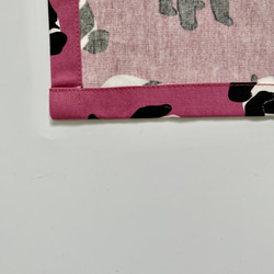 癒されパンダ柄ピンク色☆120〜130サイズこどもエプロン、三角巾、巾着3点セット 5枚目の画像