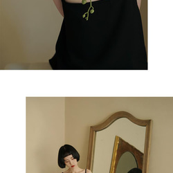 黑色 高級感簡約V領基礎款洋裝 A字版型內搭外穿極簡連身裙 第14張的照片