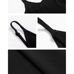 黑色 高級感簡約V領基礎款洋裝 A字版型內搭外穿極簡連身裙 第3張的照片