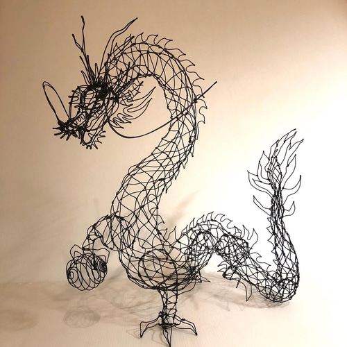 龍　ワイヤーレジンアート ワイヤーアート龍（大）シャドーアート その他アート ヤスバル