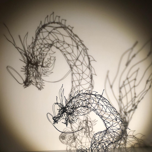ワイヤーアート龍（大）シャドーアート