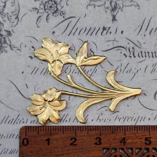 BEHOLD 百合 1個 リリー フラワー 花 植物 真鍮製 アメリカ製 パーツ