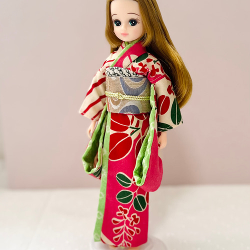 リカちゃん 古典的着物 帯セット ピンク レトロ その他人形 H