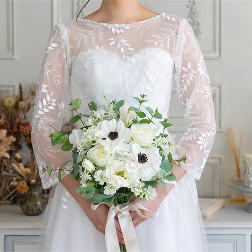 ドライフラワーブーケブートニア付*ウェディング結婚式前撮り ドライフラワーブーケブートニア付*ウェディング結婚式前撮り