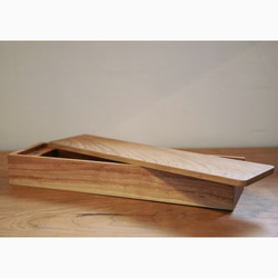 受注生産 職人手作り 木製筆箱 小物入れ シンプル 筆箱 インテリア 無垢材 収納 木製 家具 オフィス LR2018 1枚目の画像