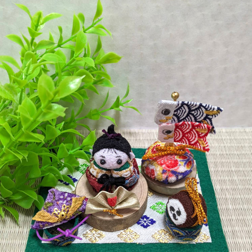 ちりめん細工　端午の節句下げ飾り　(龍付)　nananaまま♡ Amazon | 端午の節句 吊るし飾り さげもん ちりめん細工