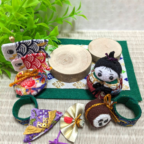 ちりめん細工の小さな五月人形 ✾端午の節句若君セット✾ 五月