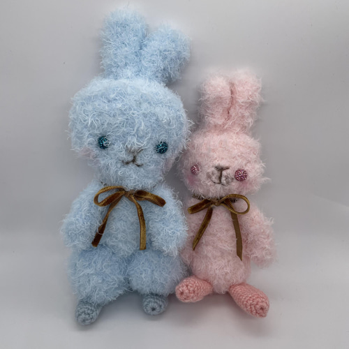 白様ご予約品　トイプーちゃん＆ファーヤーンのウサギさんあみぐるみ 白様ご予約品 トイプーちゃん＆ファーヤーンのウサギさん