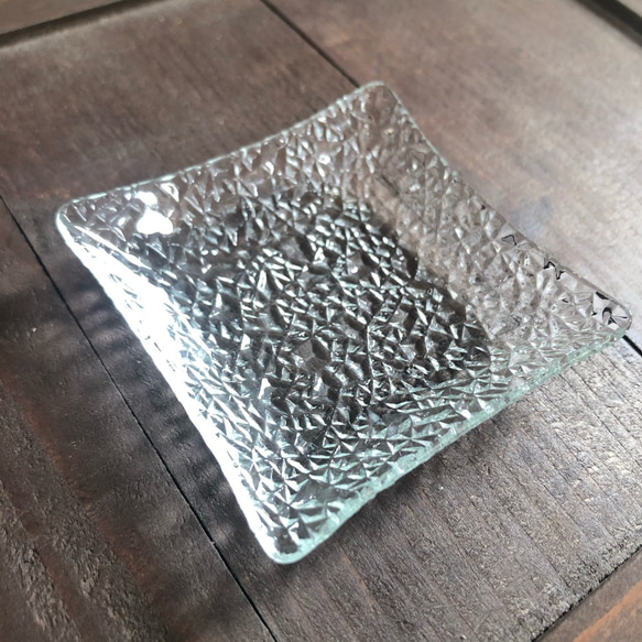 オーダー　ダイヤ　豆皿　7枚　昭和レトロガラス　アンティーク　型ガラス　もったいないをカタチに　思い出と一緒に　 2枚目の画像