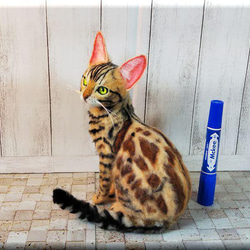 羊毛フェルト 猫 ベンガル ねこ ネコ 猫フィギュア 羊毛フェルト