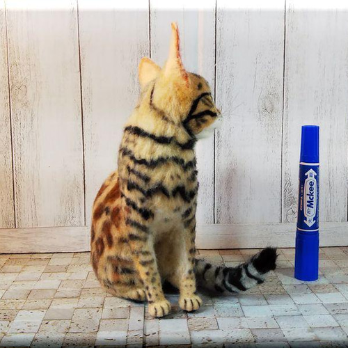 羊毛フェルト 猫 ベンガル ねこ ネコ 猫フィギュア 羊毛フェルト