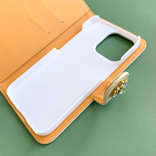 【美品】 グッチ ケース ホエール シャンパンゴールド 全機種制作可】上品なシャンパンゴールドの手帳型ケース スマホケース