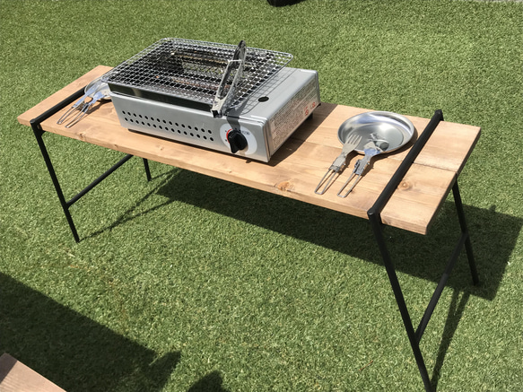 【工具不要】【組立簡単】　キャンプ　アウトドア　BBQ　ベランダ　観葉植物　アイアン　テーブル　ベンチ　陳列　什器 9枚目の画像