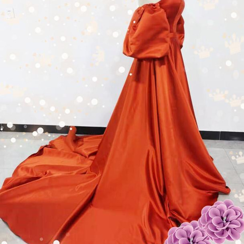 高品質！パーティードレス 前撮り結婚式 2次会 オレンジ ビスチェ  